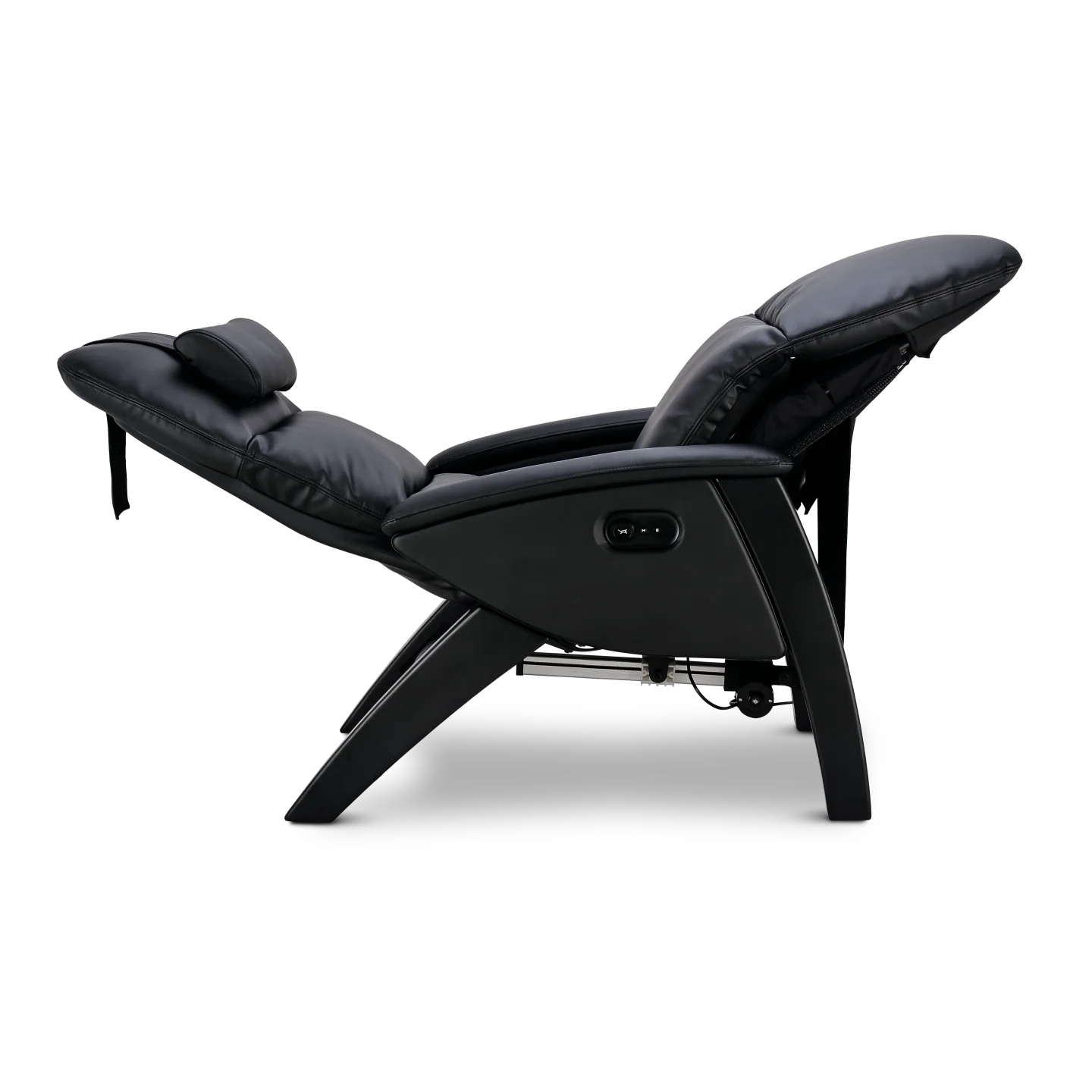 Zero-gravity recliner with lumbar vibration massage and heat at MindFuel Method Recovery Lounge